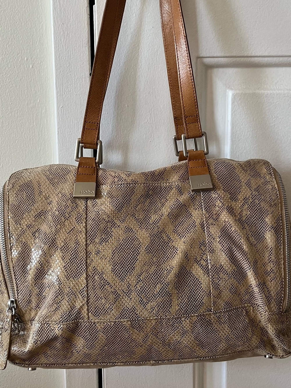 HOBO Madelyn Python-Pattern Satchel - Picture 2 of 13